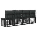 4-Sitzer Garten-Sofa ohne Armlehnen 4 pcs 4-Sitzanzahl Schwarz