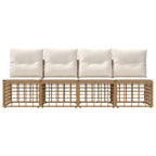4-Sitzer Garten-Sofa ohne Armlehnen 4 pcs 4-Sitzanzahl Natur