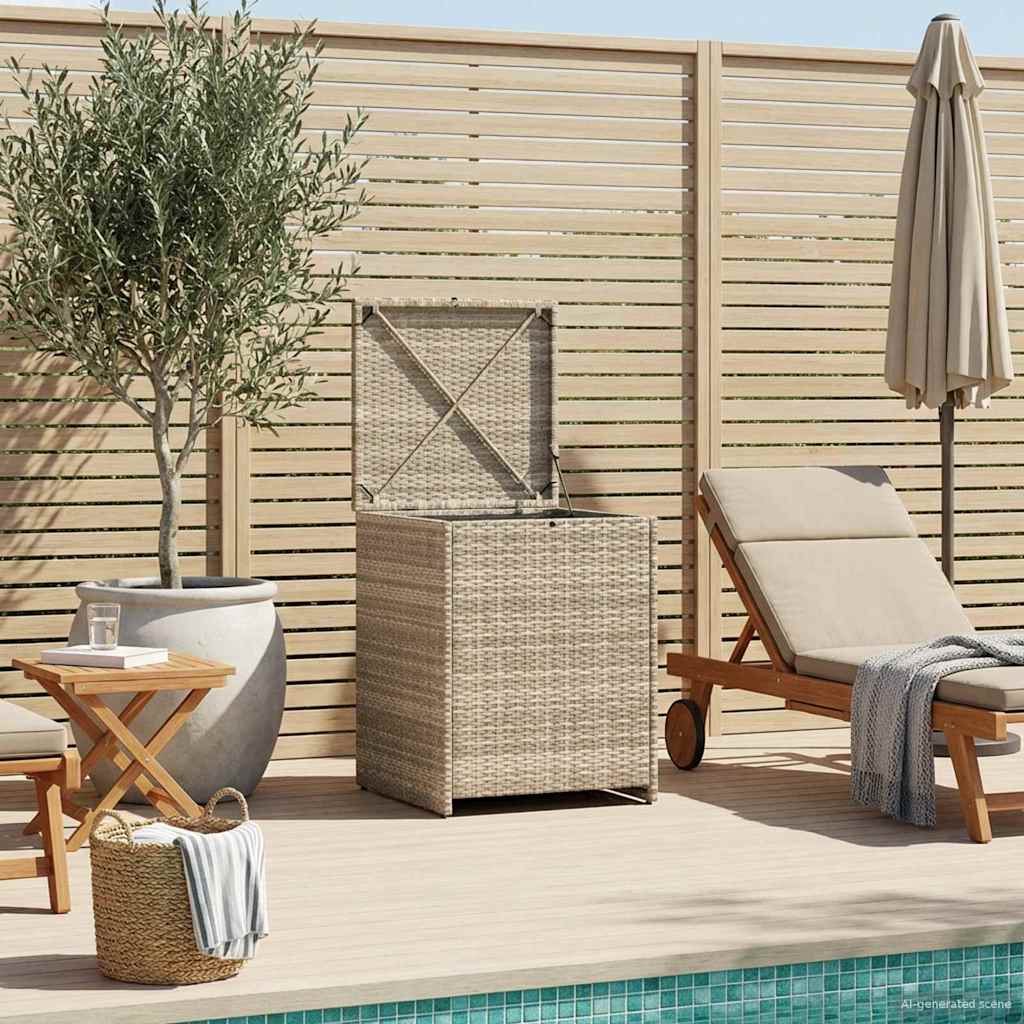 Kissenbox Hellgrau 55 x 55 x 69 cm Poly-Rattan