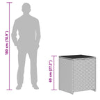 Kissenbox Hellgrau 55 x 55 x 69 cm Poly-Rattan