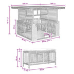 Garten Essgruppe 3 pcs Grau und Dunkelgrau Poly-Rattan
