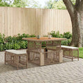 Garten Essgruppe mit Kissen 3 pcs Beige und Creme Poly-Rattan