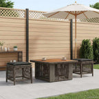 Garten Essgruppe 3 pcs Grau und Dunkelgrau Poly-Rattan