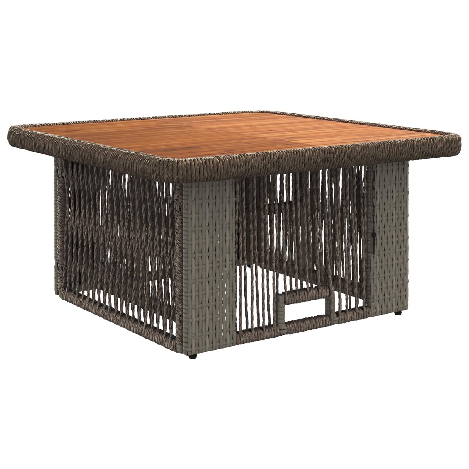 Garten Essgruppe 3 pcs Grau und Dunkelgrau Poly-Rattan