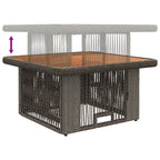 Garten Essgruppe 3 pcs Grau und Dunkelgrau Poly-Rattan