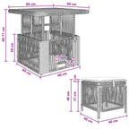 Garten Essgruppe 3 pcs Grau und Dunkelgrau Poly-Rattan