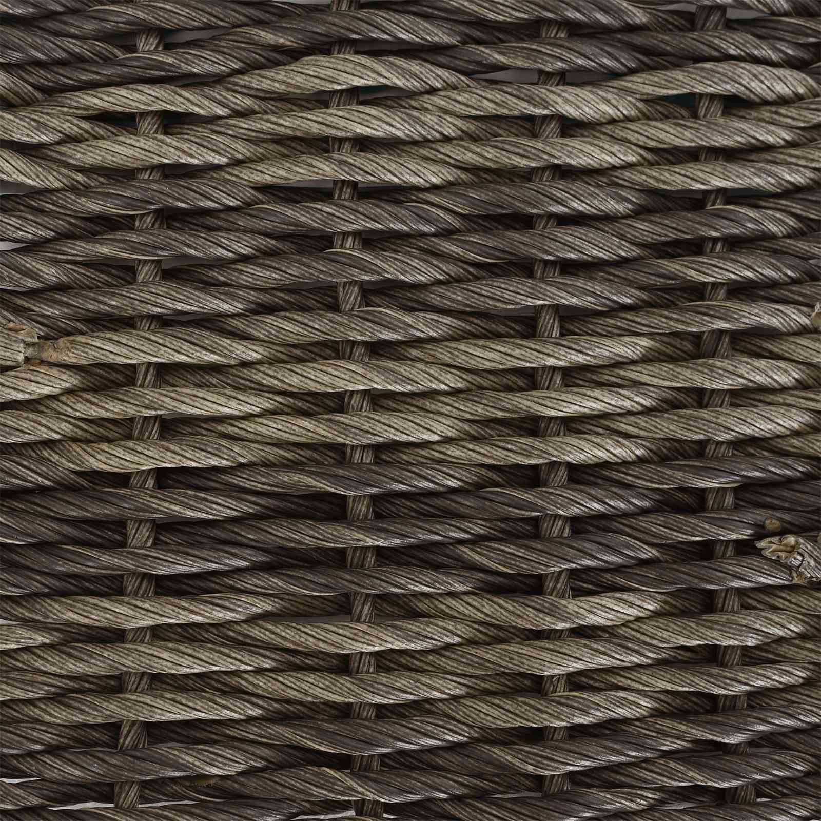 Garten Essgruppe 3 pcs Grau und Dunkelgrau Poly-Rattan
