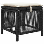 Garten Essgruppe mit Kissen 4 pcs Schwarz und Creme Poly-Rattan