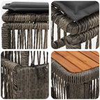 Garten Essgruppe 4 pcs Grau und Dunkelgrau Poly-Rattan