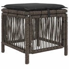 Garten Essgruppe 4 pcs Grau und Dunkelgrau Poly-Rattan