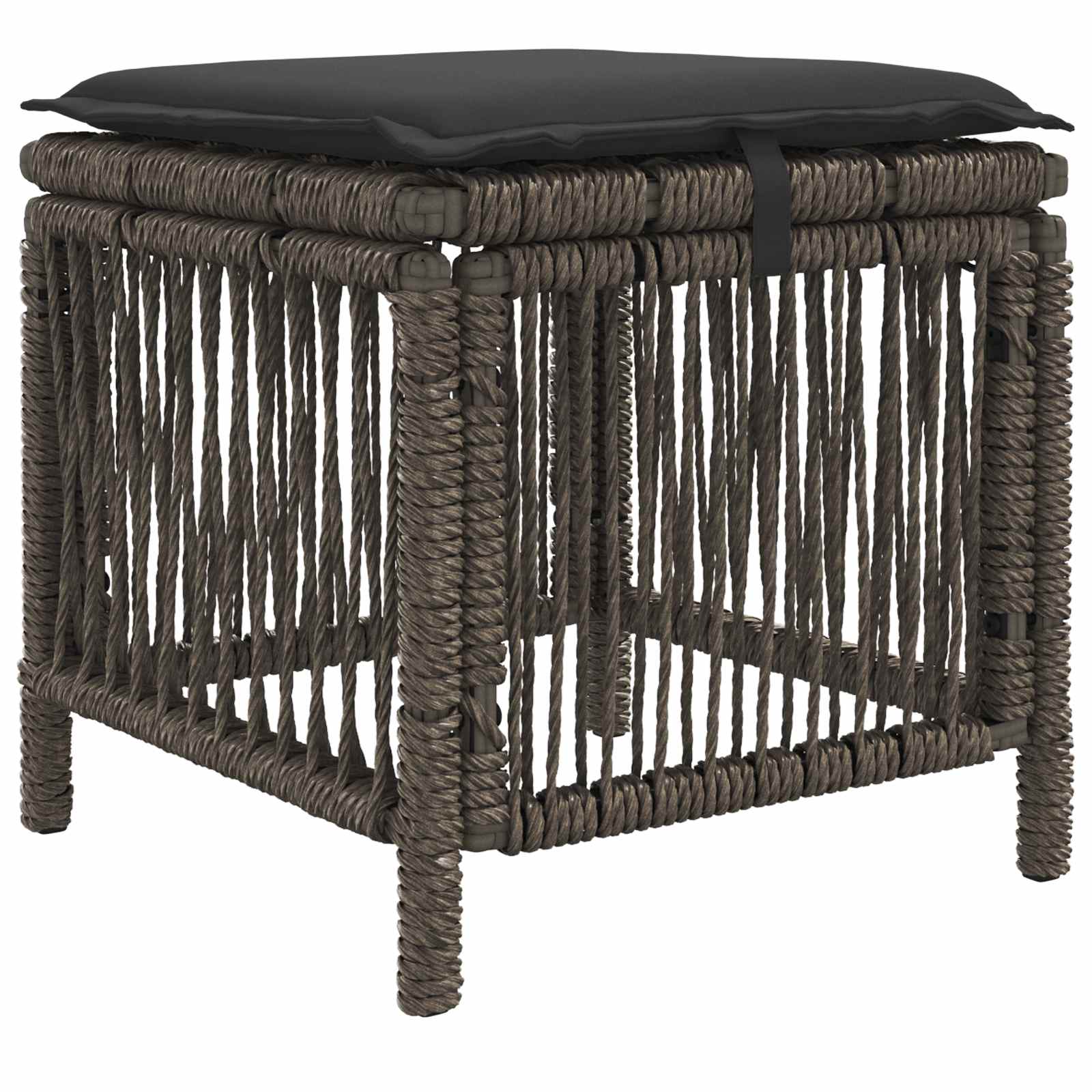 Garten Essgruppe 4 pcs Grau und Dunkelgrau Poly-Rattan