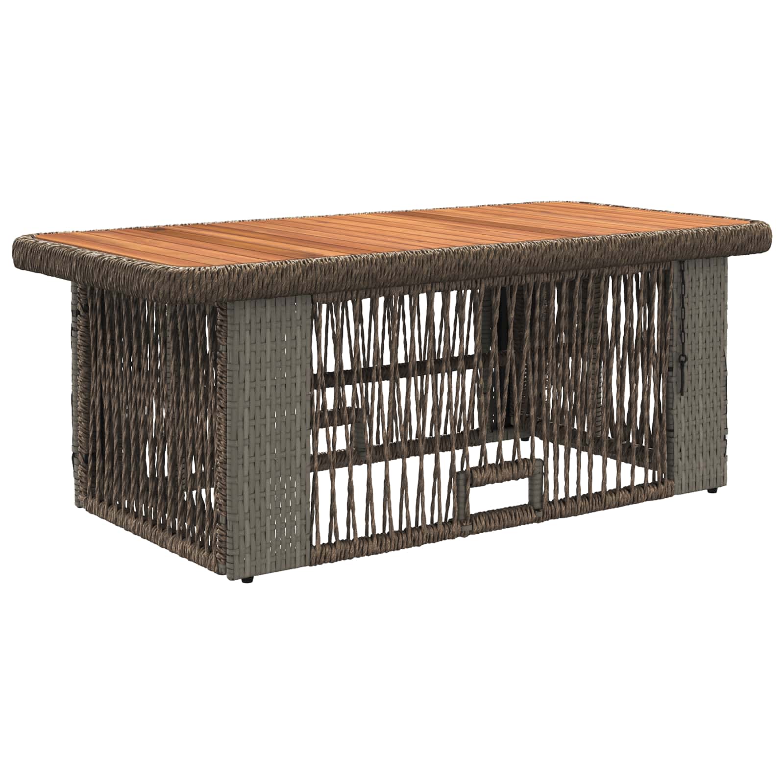Garten Essgruppe 4 pcs Grau und Dunkelgrau Poly-Rattan