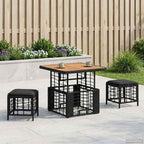 Garten Essgruppe mit Kissen 3 pcs Schwarz und Grau