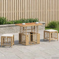 Garten Essgruppe mit Kissen 3 pcs Natur und Weiß