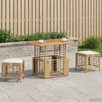 Garten Essgruppe mit Kissen 3 pcs Natur und Weiß