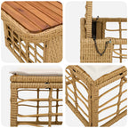 Garten Essgruppe mit Kissen 4 pcs Natur und Weiß
