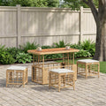 Garten Essgruppe mit Kissen 4 pcs Natur und Weiß