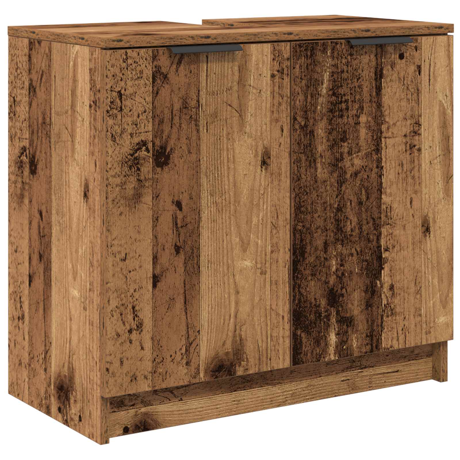 Badezimmermöbel-Set mit Schubladen 3 pcs Altholz Holzwerkstoff