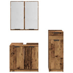 Badezimmermöbel-Set mit Schubladen 3 pcs Altholz Holzwerkstoff