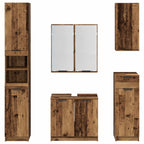 Badezimmermöbel-Set mit Schubladen 5 pcs Altholz Holzwerkstoff