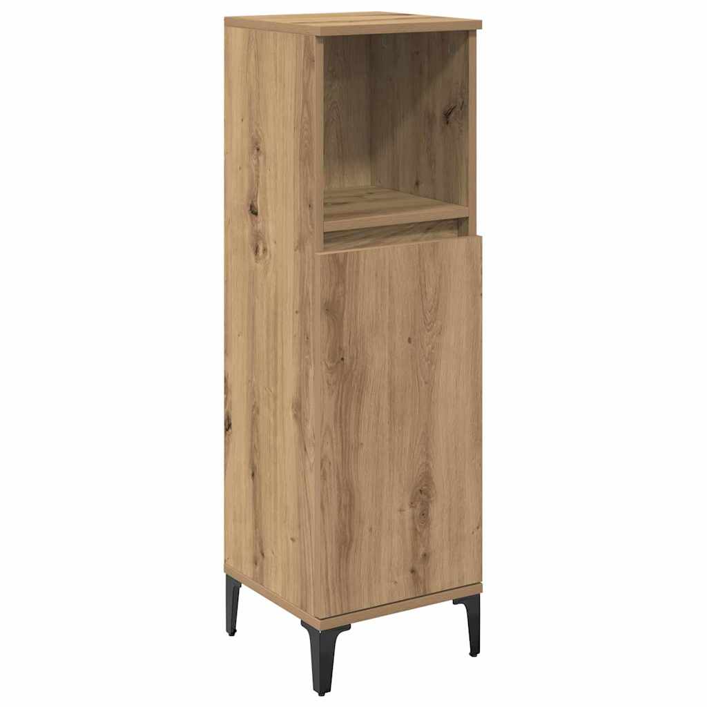 Badezimmermöbel-Set mit Regal 3 pcs Artisan-Eiche Holzwerkstoff