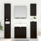 Badezimmerschrank-Set 3 Stück Schwarz Eichen-Optik Holzwerkstoff