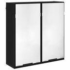 Badezimmerschrank-Set 3 Stück Schwarz Eichen-Optik Holzwerkstoff