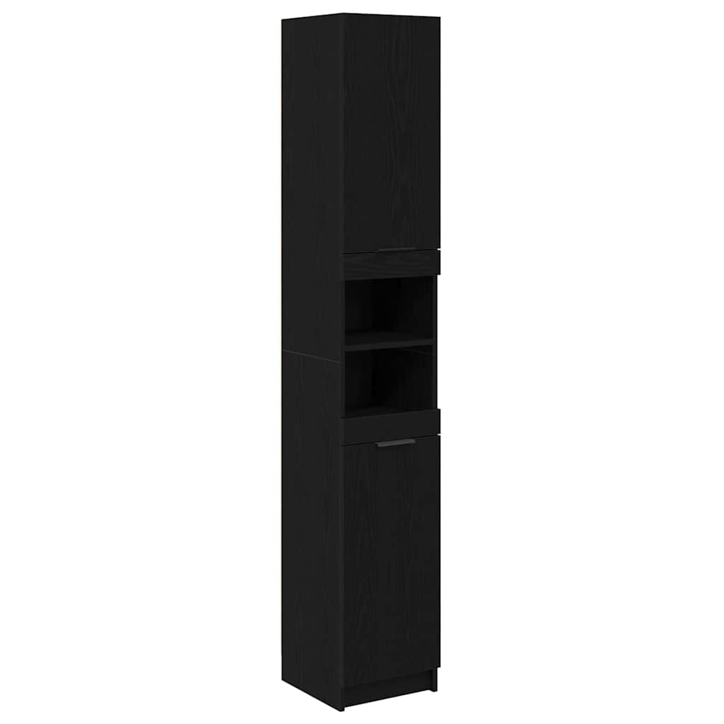 Badezimmerschrank-Set 3 Stück Schwarz Eichen-Optik Holzwerkstoff