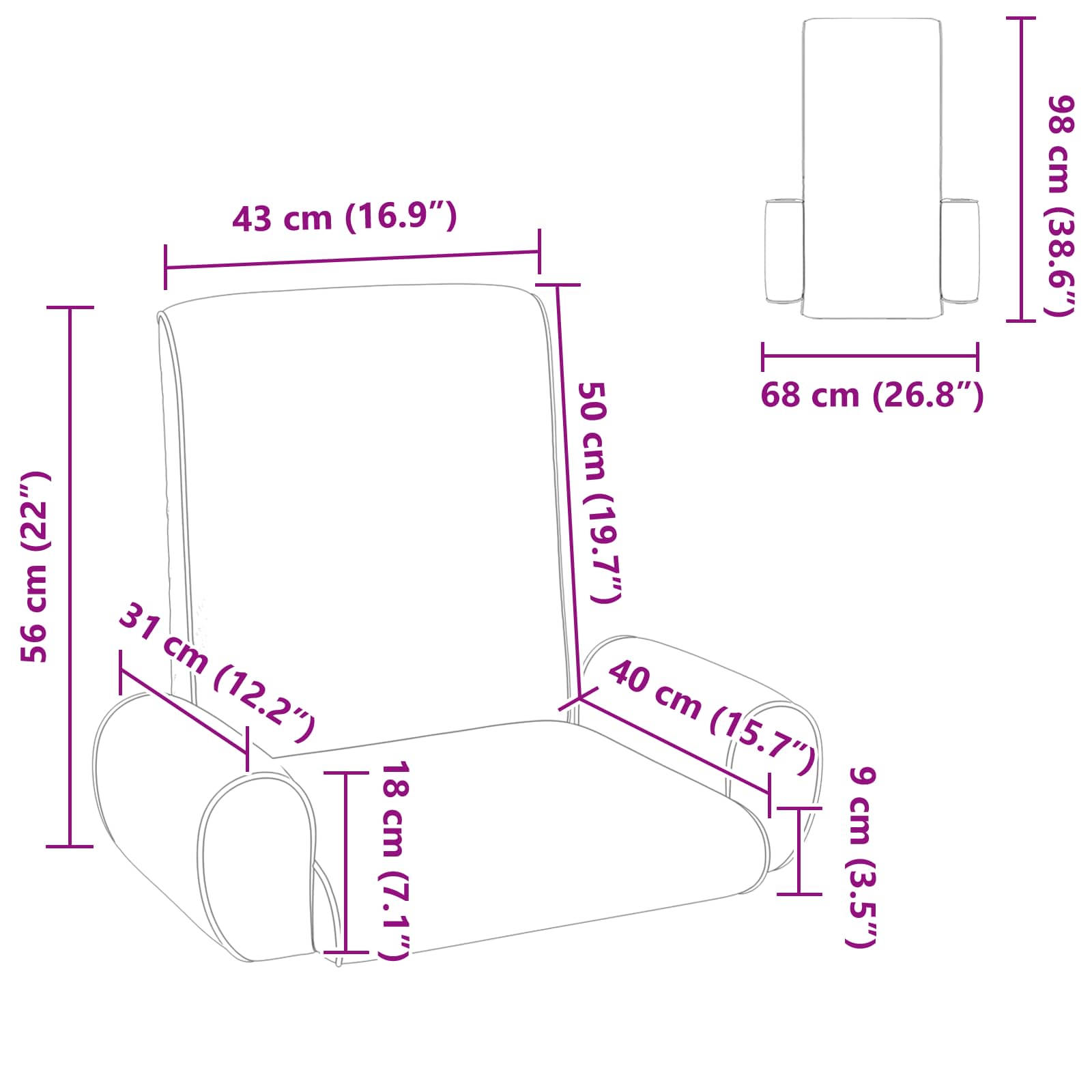 Verstellbarer Fußsessel Hafer Grobvelours