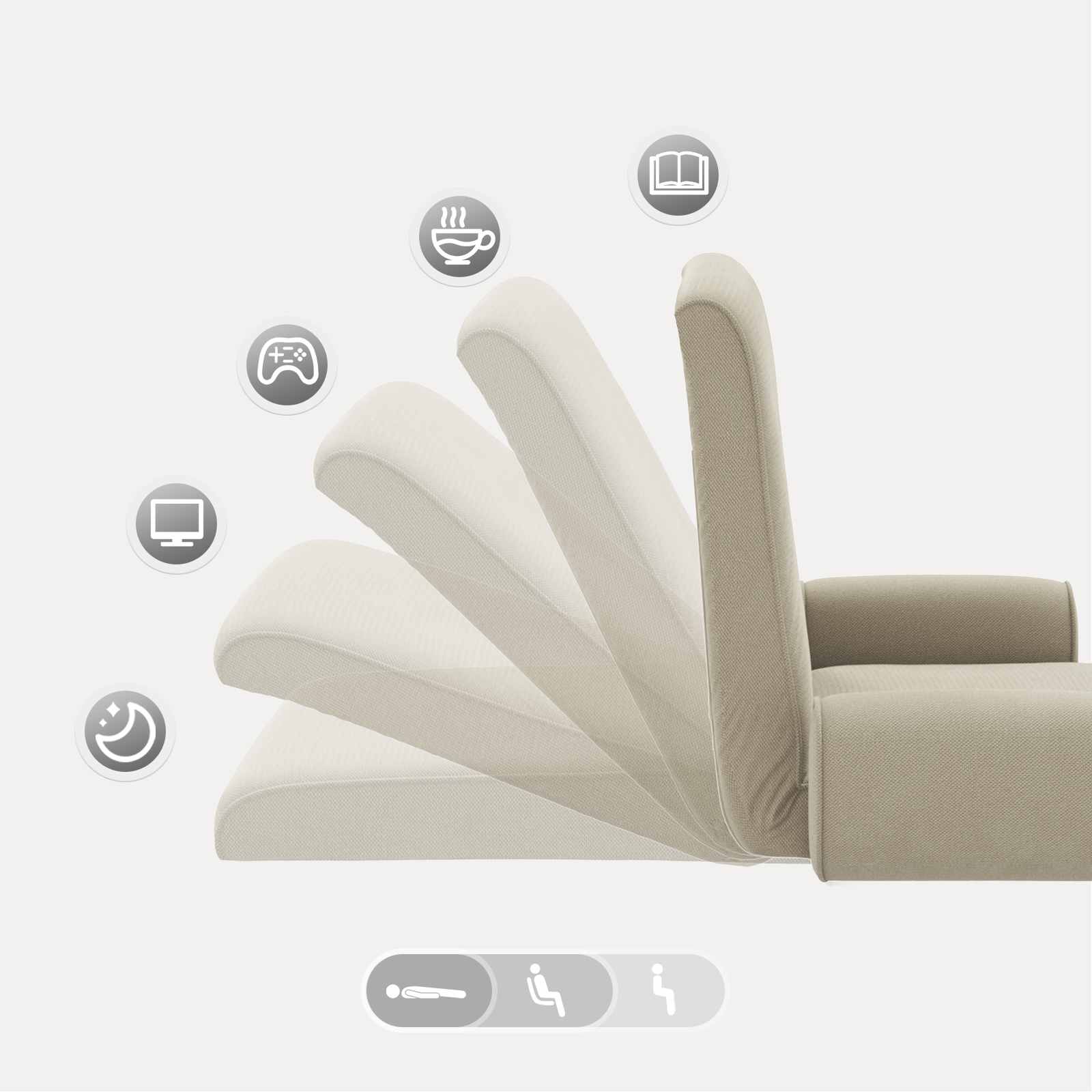 Verstellbarer Fußsessel Sand Grobvelours