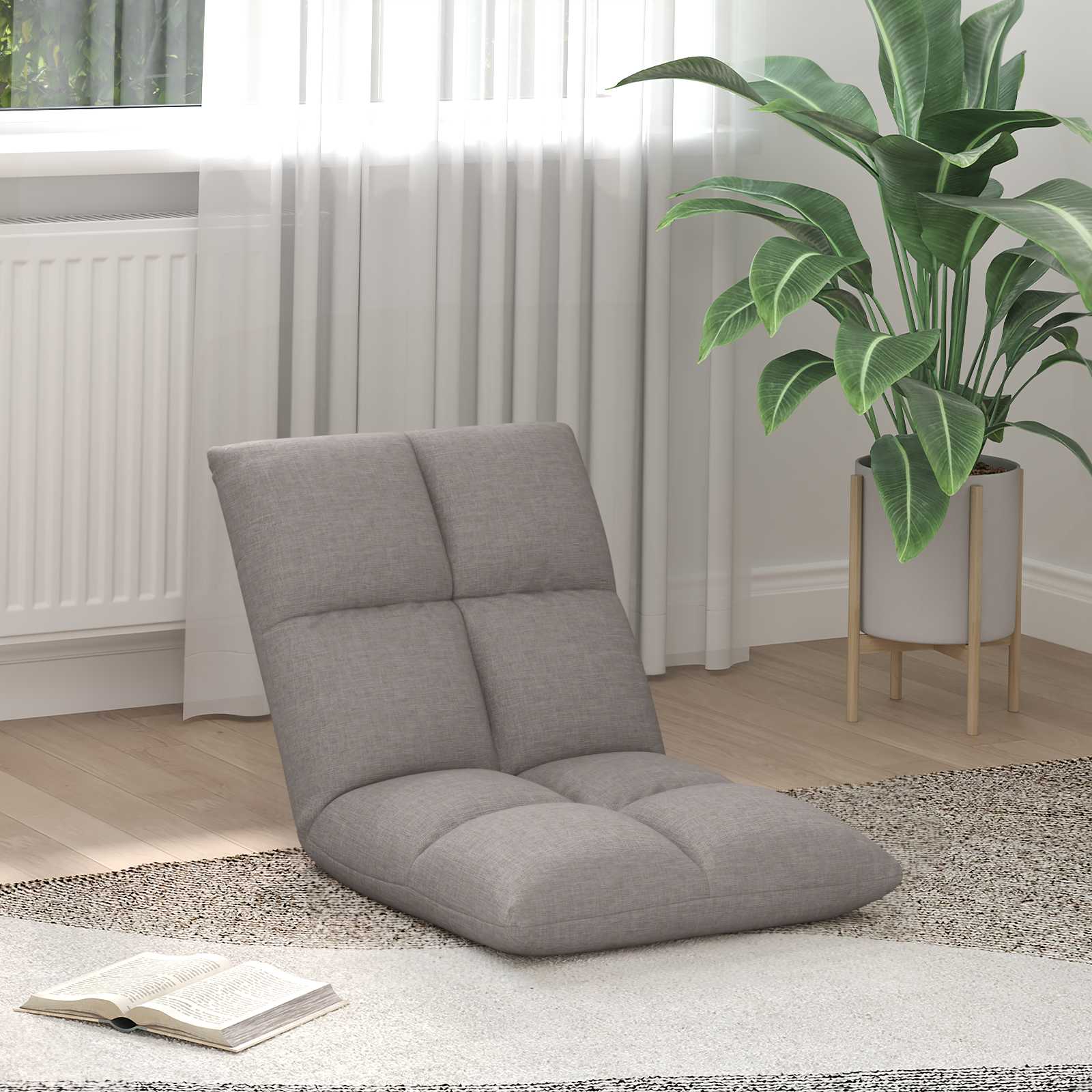 Verstellbarer Fußsessel Taupe Stoff