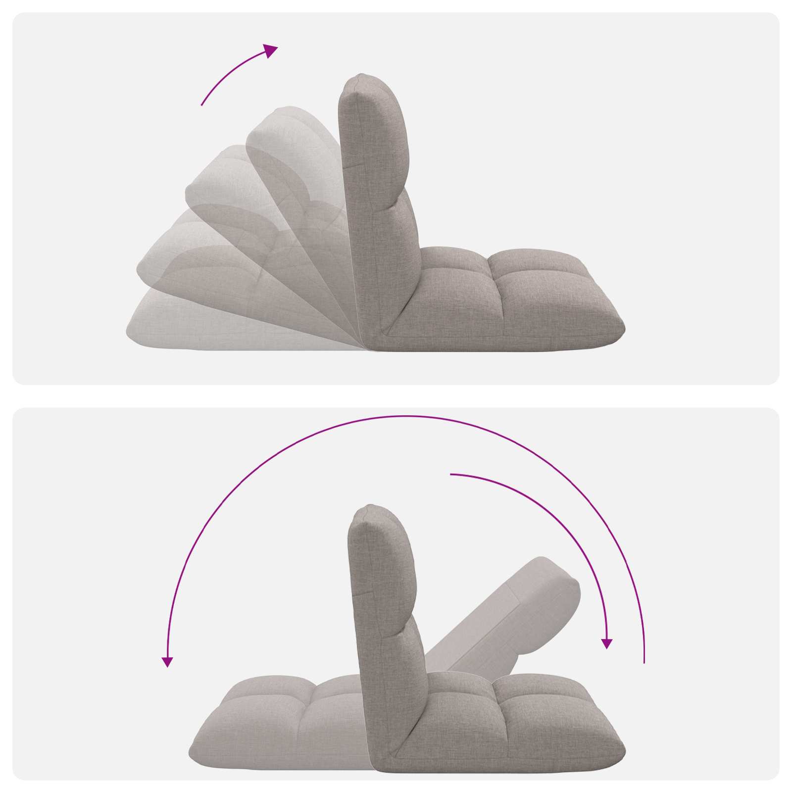 Verstellbarer Fußsessel Taupe Stoff