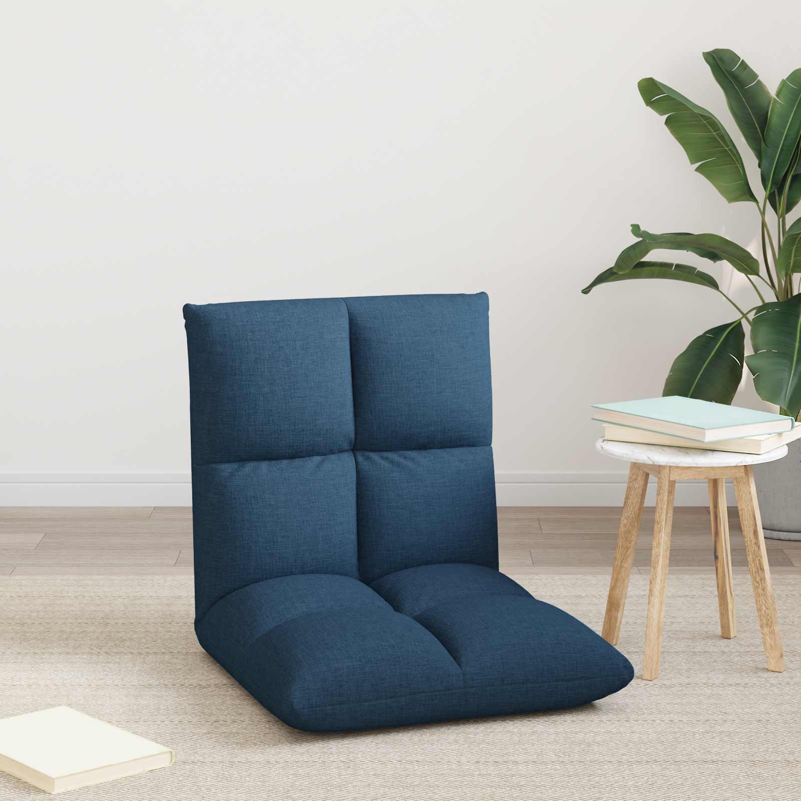 Verstellbarer Fußsessel Blau Stoff