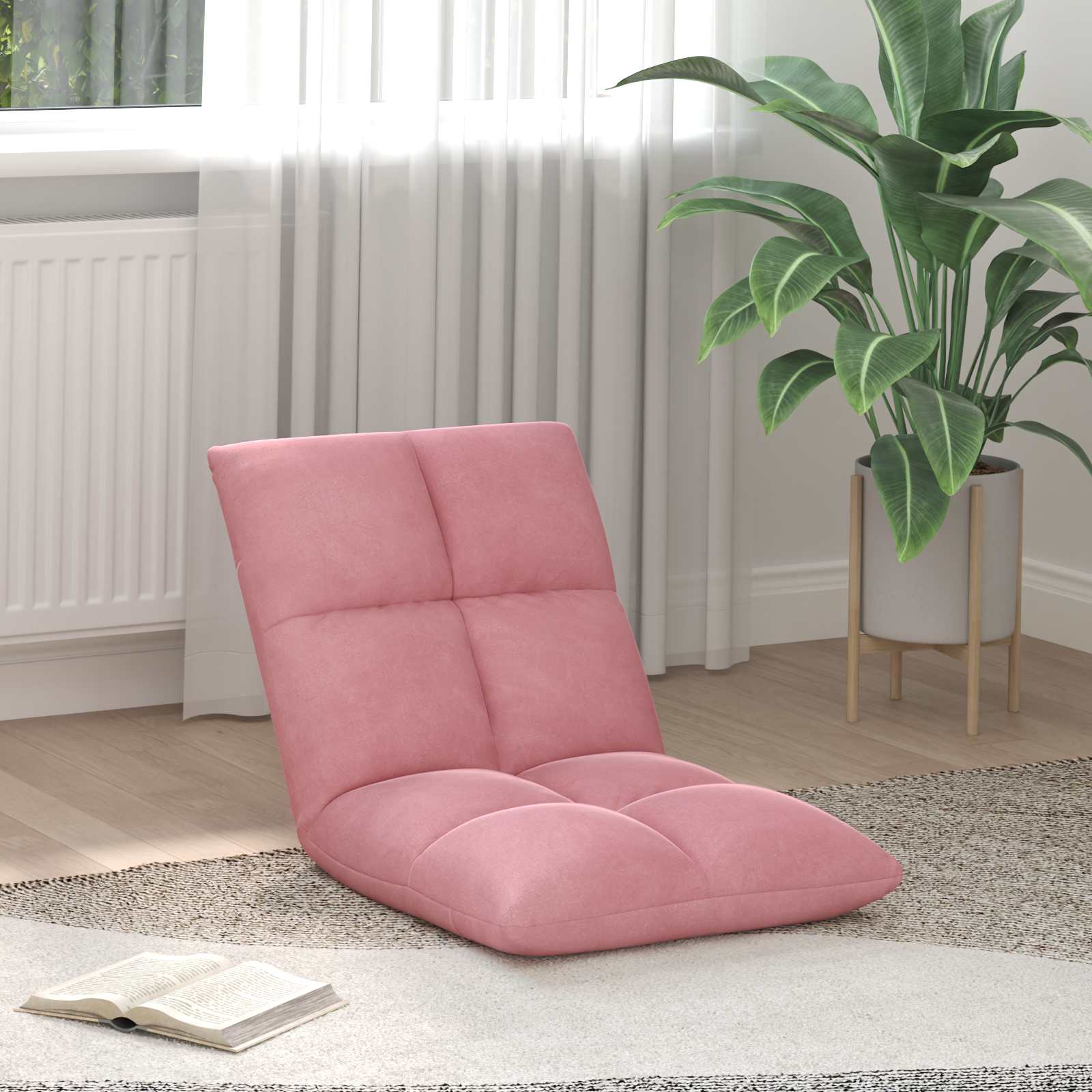 Verstellbarer Fußsessel Rosa Samt