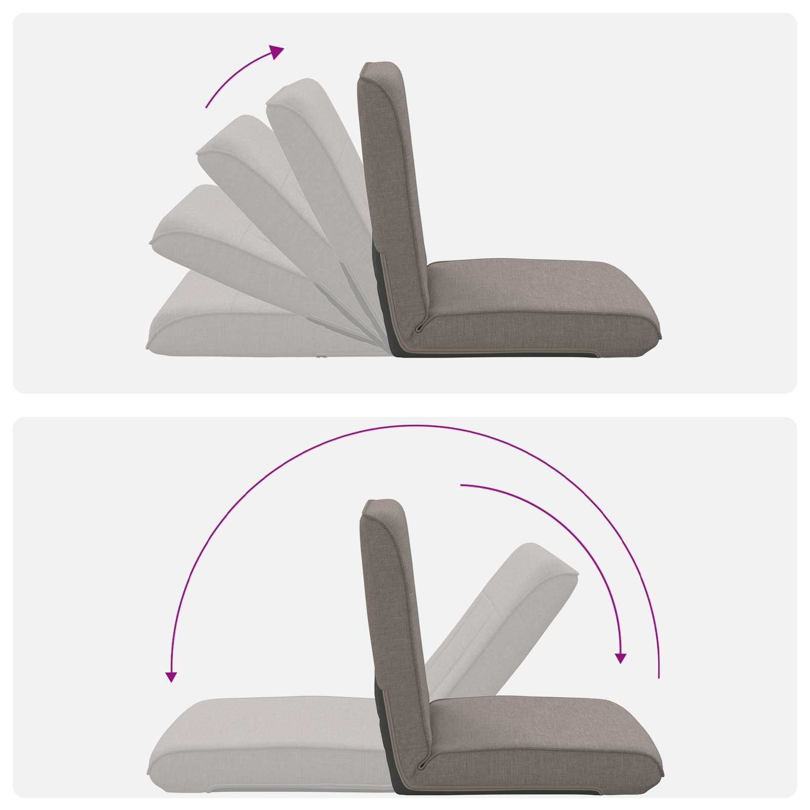 Verstellbarer Fußsessel Taupe Stoff