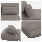 Verstellbarer Fußsessel Taupe Stoff