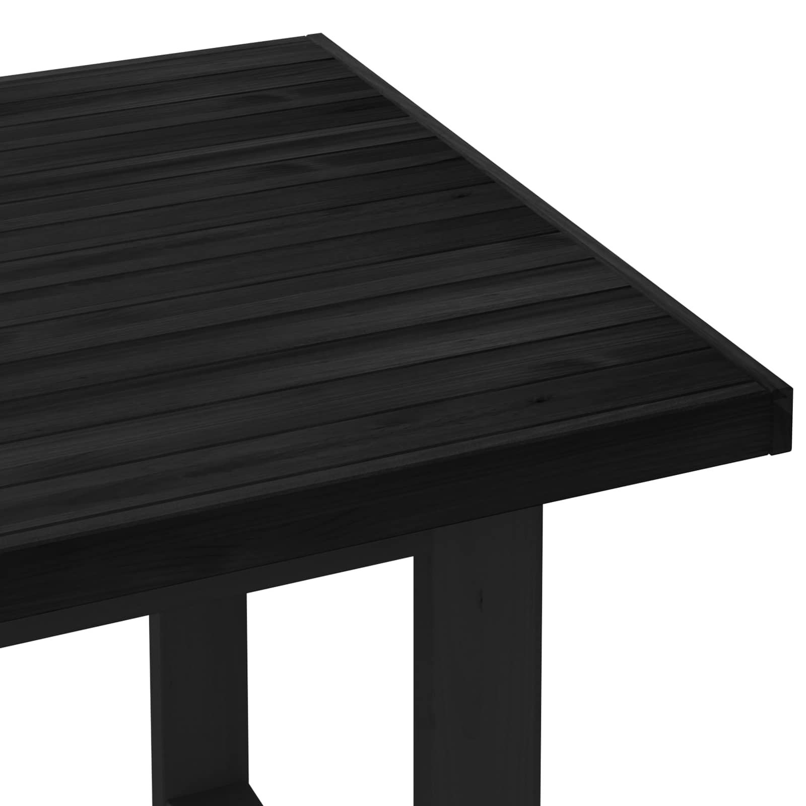 Esstisch NOAIN 160 cm Massives Kiefernholz Schwarz Rechtwinklig