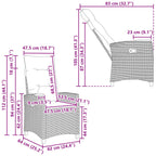 Liegestuhl mit Teeteller Schwarz 62 x 64 x 112 cm Poly-Rattan