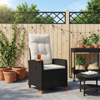Liegestuhl mit Teeteller 62 x 64 x 112 cm Poly-Rattan