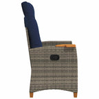 Liegestuhl mit Teeteller 62 x 64 x 112 cm Poly-Rattan
