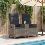 Liegebank mit Tisch Grau und Dunkelgrau 126 x 65 x 112 cm