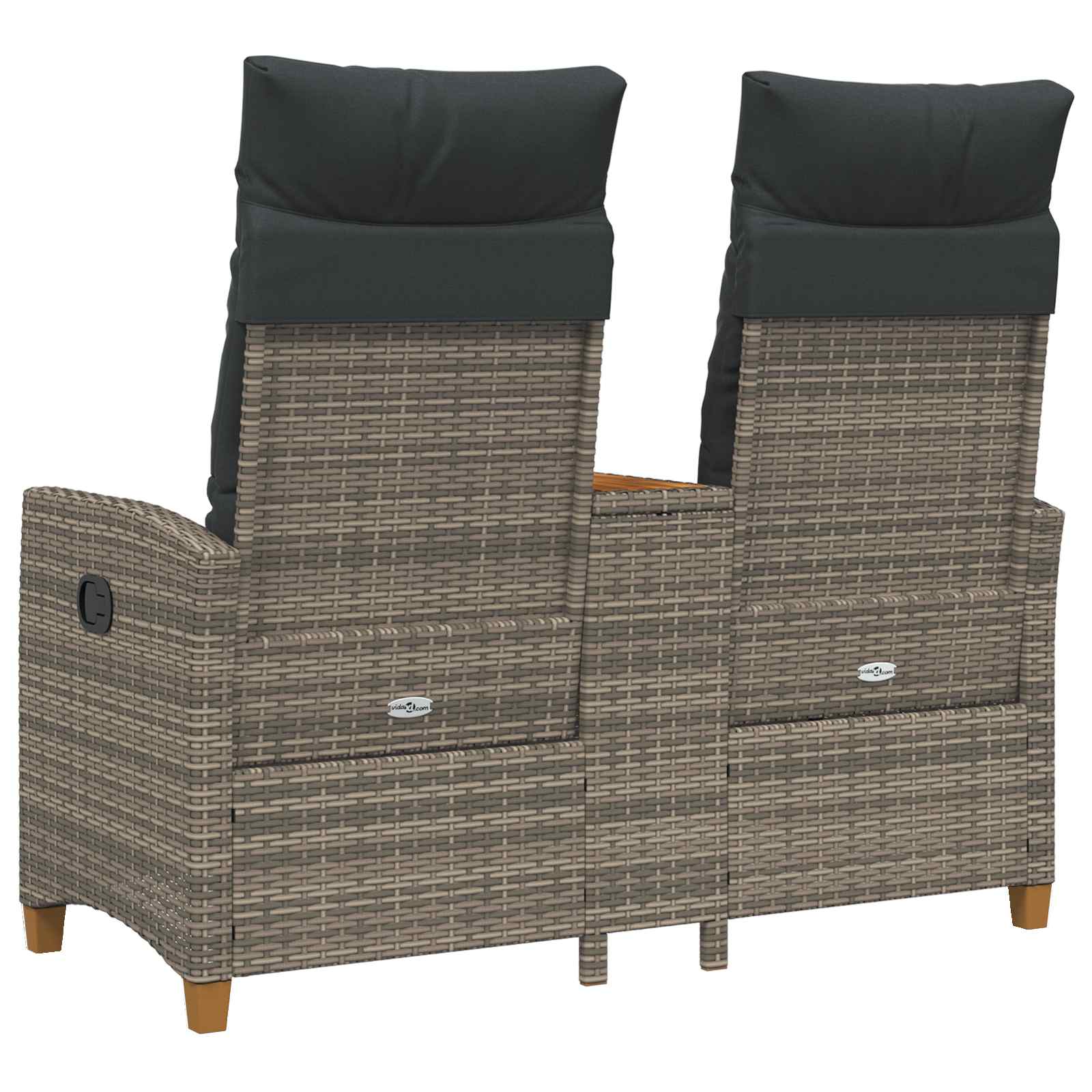 Liegebank mit Tisch Grau und Dunkelgrau 126 x 65 x 112 cm