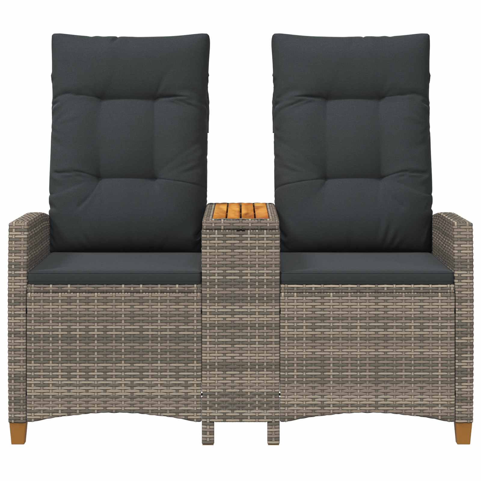 Liegebank mit Tisch Grau und Dunkelgrau 126 x 65 x 112 cm