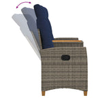 Liegebank mit Tisch Grau und Marineblau 126 x 65 x 112 cm