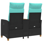 Liegebank mit Tisch Schwarz und Türkis 126 x 65 x 112 cm