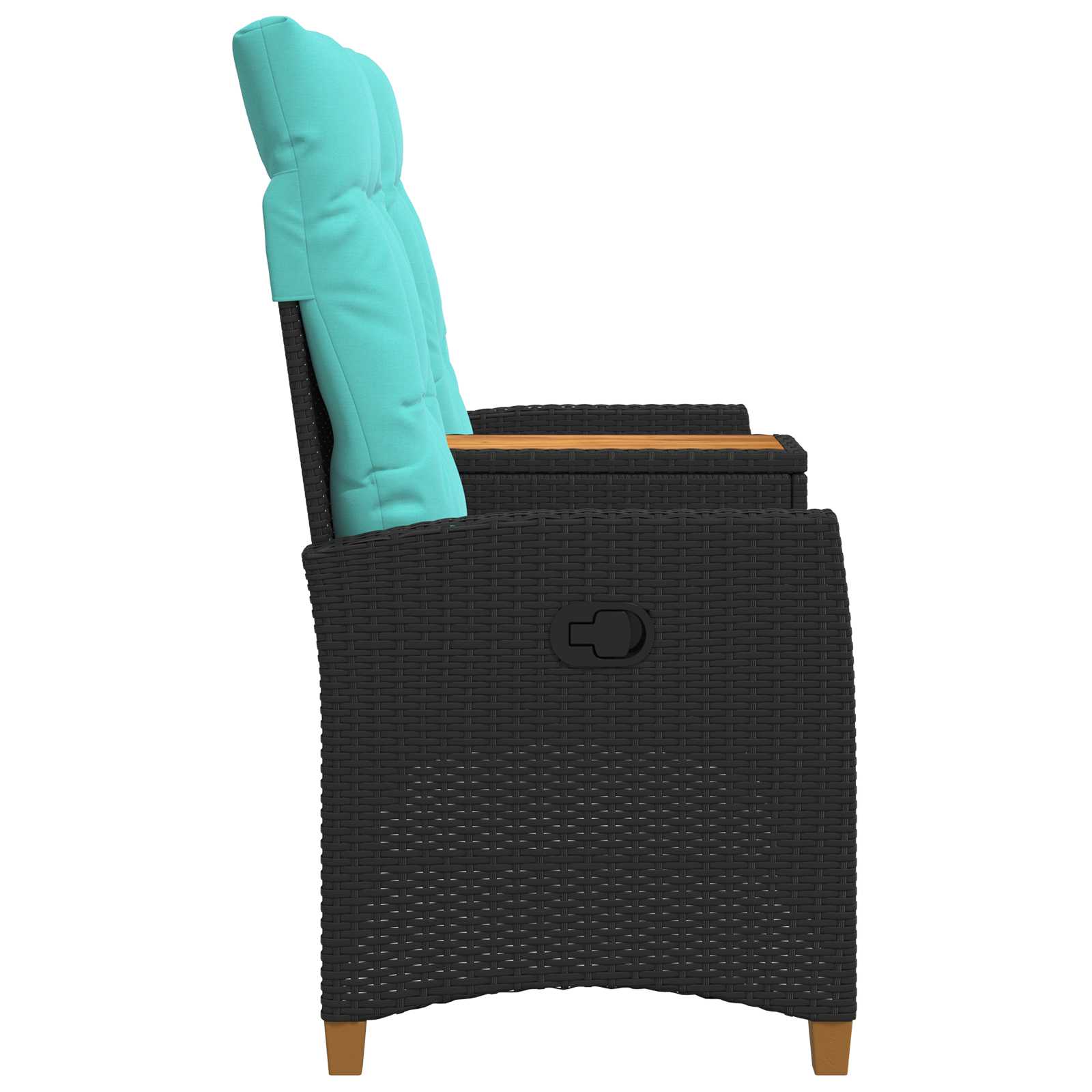 Liegebank mit Tisch Schwarz und Türkis 126 x 65 x 112 cm
