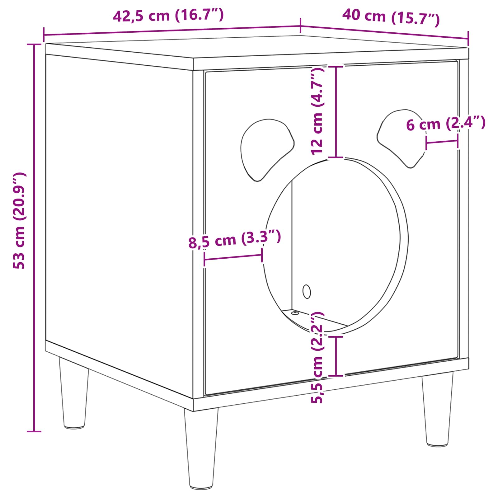 Katzenhaus Altholz 42,5 x 40 x 53 cm Holzwerkstoff