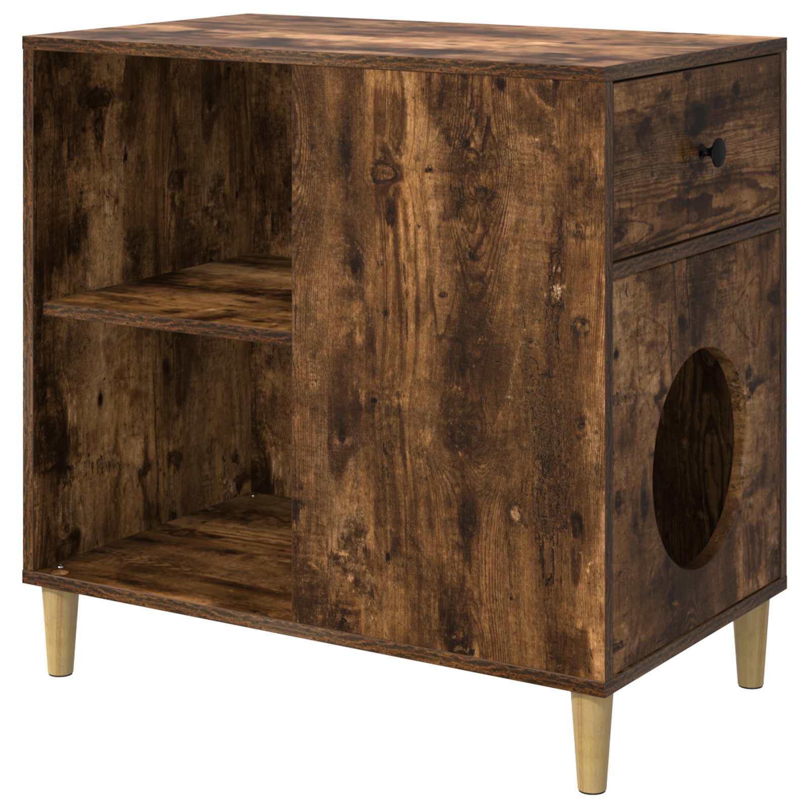 Katzenhaus Geräucherte Eiche 72 x 42,5 x 70 cm Holzwerkstoff
