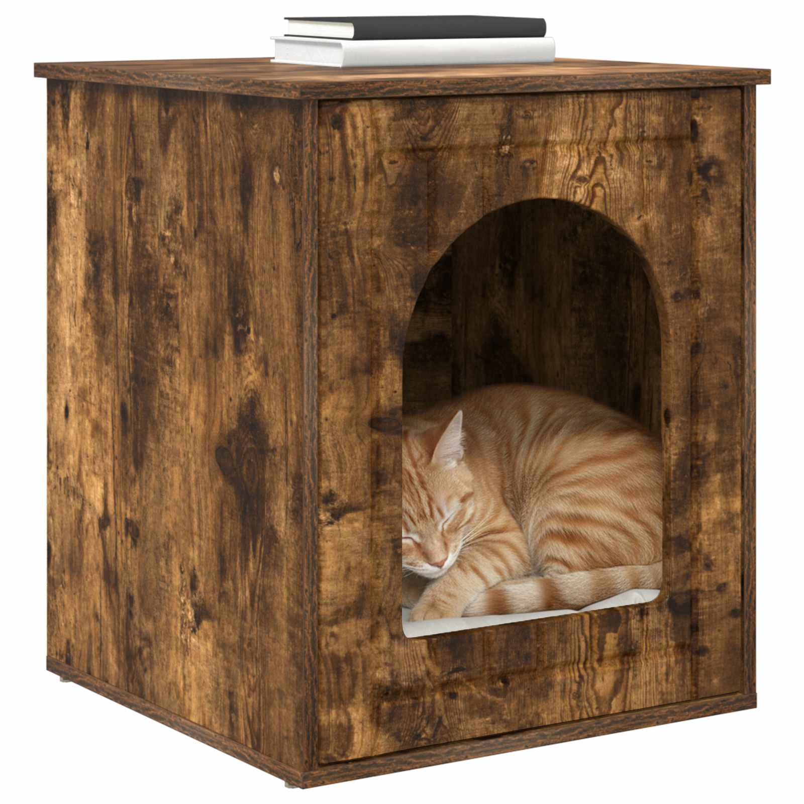 Katzenhaus Geräucherte Eiche 53 x 52 x 62 cm Holzwerkstoff