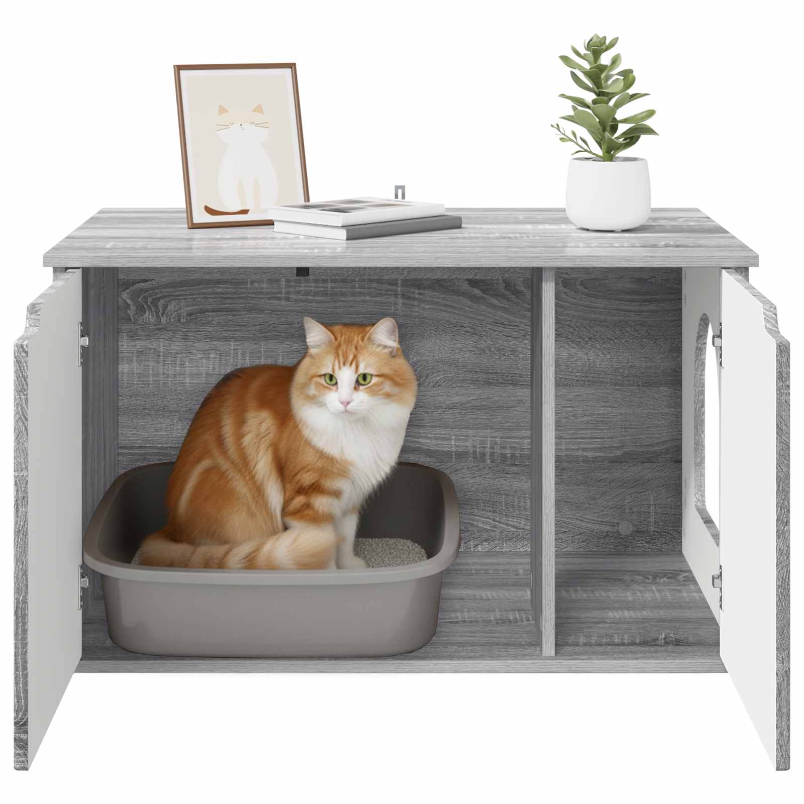 Katzenhaus Beton 85 x 55 x 50,5 cm Holzwerkstoff